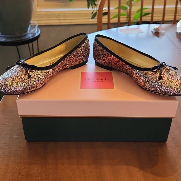 Kate Spade Honey glitter ballet flats rainbow - Picture 7 of 12